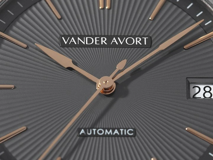 Guilloché dial and hands of the LOVON watch
